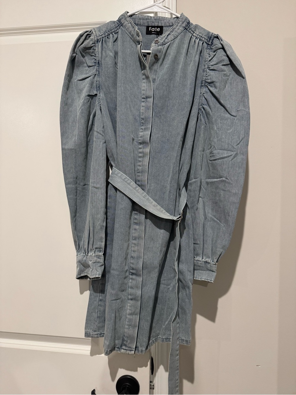 Fate Light Wash Denim Dress with Belt